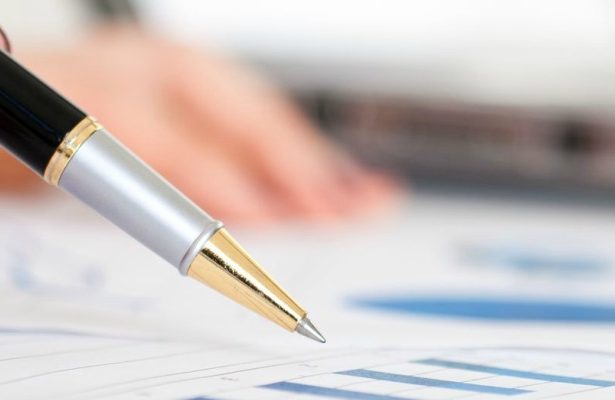 Person reviewing financial statements