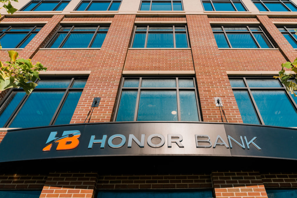 Honor Bank Front Street Building entrance POV